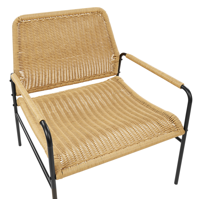 Set of 2 garden chairs PRASIMO Synthetic rattan Natural [7]