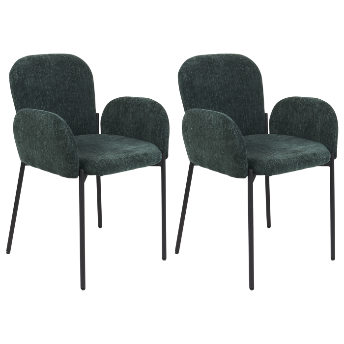 Set de 2 scaune dining ALBEE Verde închis [2]