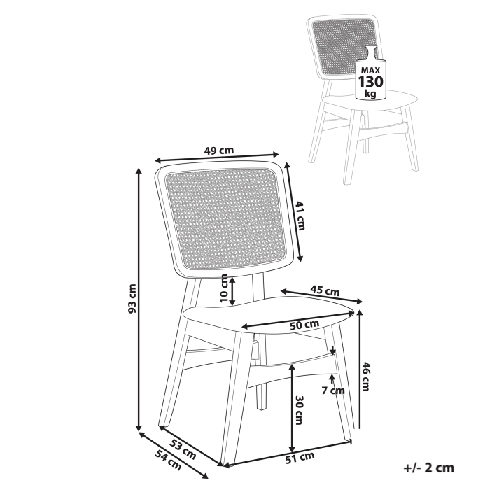 Set de 2 scaune dining ALCOVA Lemn Maro deschis [3]