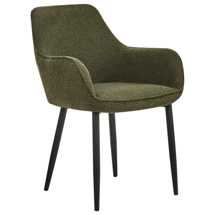 Set de 2 scaune dining ALDEN Boucle Verde închis [6]