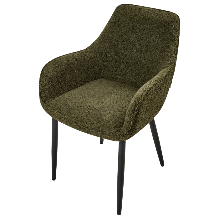 Set de 2 scaune dining ALDEN Boucle Verde închis [8]