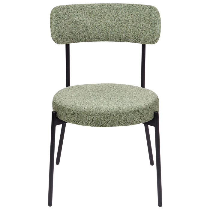Set of 2 ALLISON dining chairs Boucle Light green [6]
