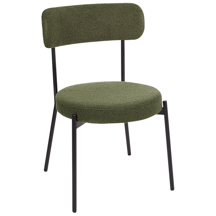 Set of 2 dining chairs ALLISON Boucle Dark Green [5]