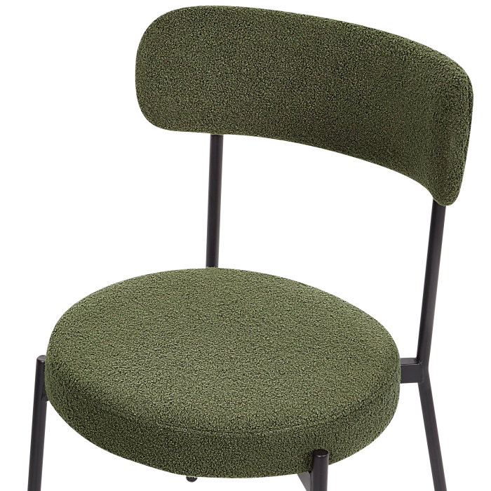 Set of 2 dining chairs ALLISON Boucle Dark Green [8]