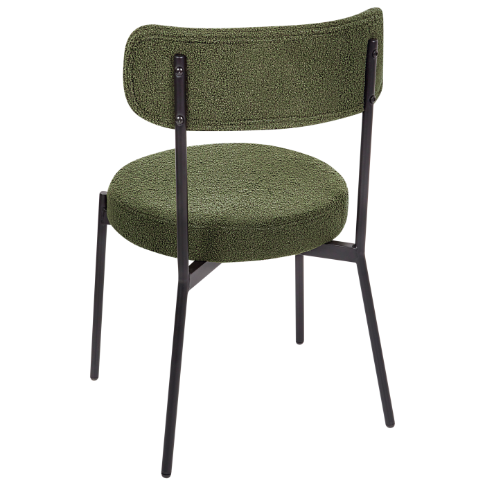 Set of 2 dining chairs ALLISON Boucle Dark Green [7]