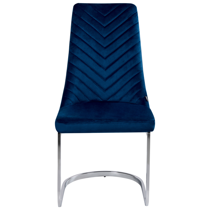 Set of 2 dining chairs ALTOONA Velvet Navy Blue [5]