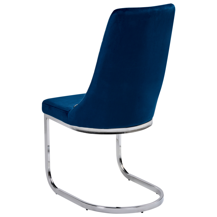 Set of 2 dining chairs ALTOONA Velvet Navy Blue [6]