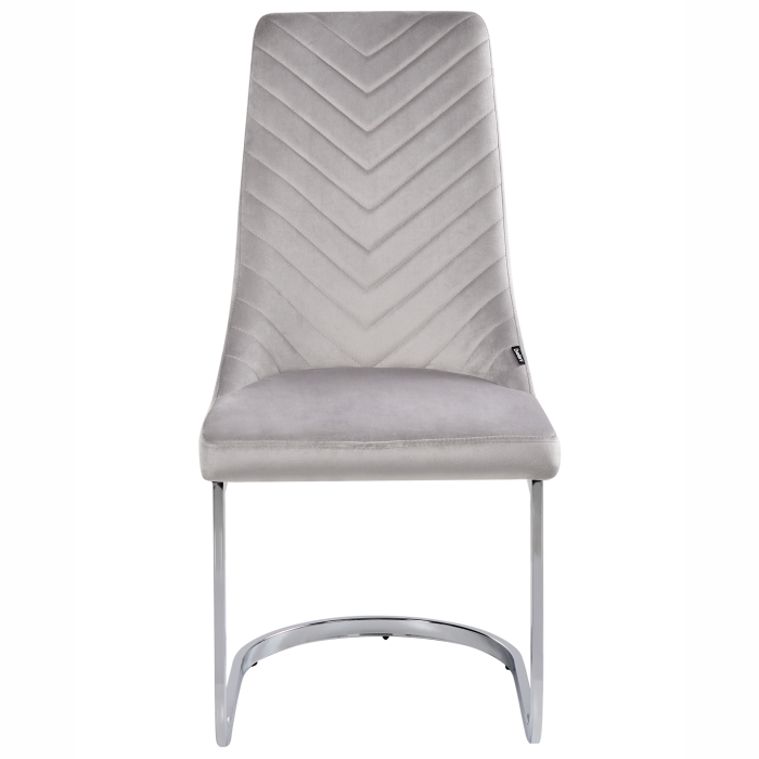 Set de 2 scaune dining ALTOONA Catifea Gri [5]