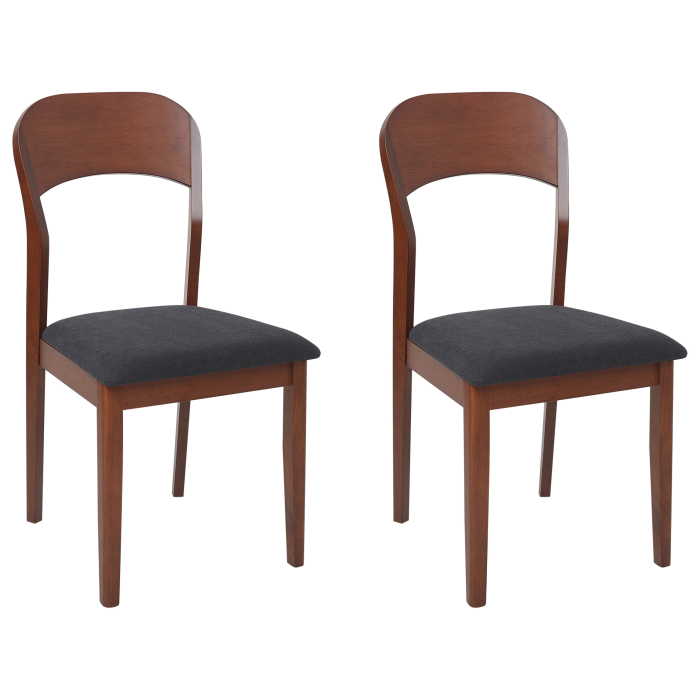 Set of 2 dining chairs ALVIN Wood Dark brown [2]