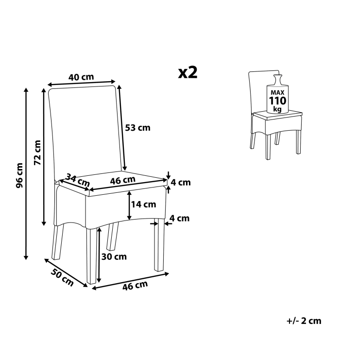 Set de 2 scaune dining ANDES Ratan Alb [3]