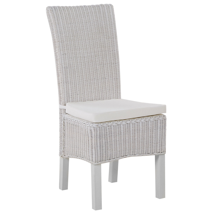 Set of 2 dining chairs ANDES Rattan White [4]