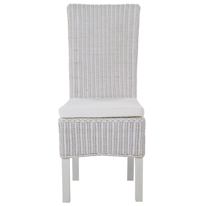 Set of 2 dining chairs ANDES Rattan White [5]
