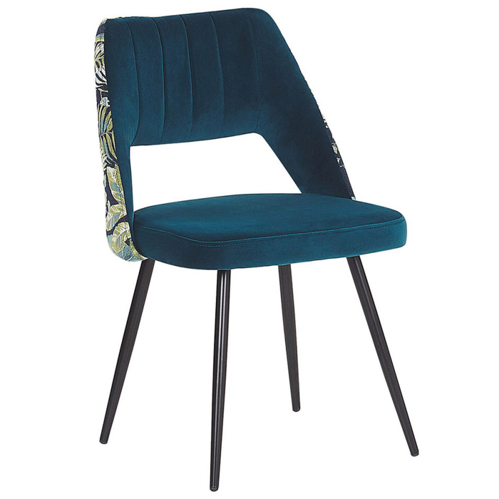 Set of 2 dining chairs ANSLEY Velvet Navy Blue [4]
