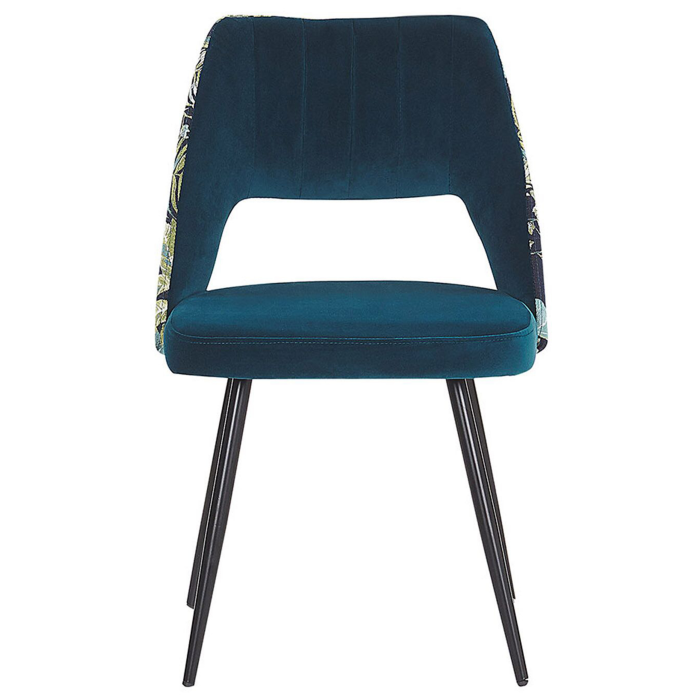 Set of 2 dining chairs ANSLEY Velvet Navy Blue [6]