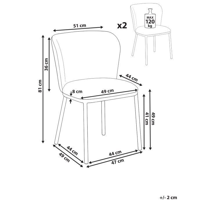 Set de 2 scaune dining ARTESIA   Verde mentă [3]