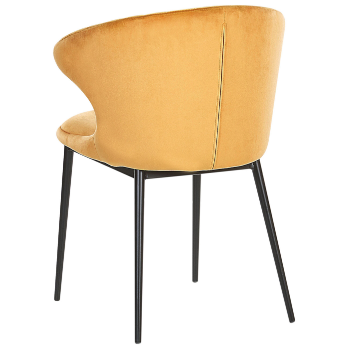 Set de 2 scaune dining AUGUSTA Catifea Galben muștar [6]