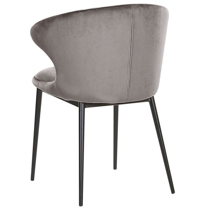 Set of 2 AUGUSTA Dining Stools Velvet Grey [6]