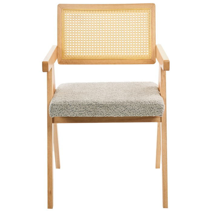 Set de 2 scaune dining AVA Lemn Maro deschis/Taupe [6]