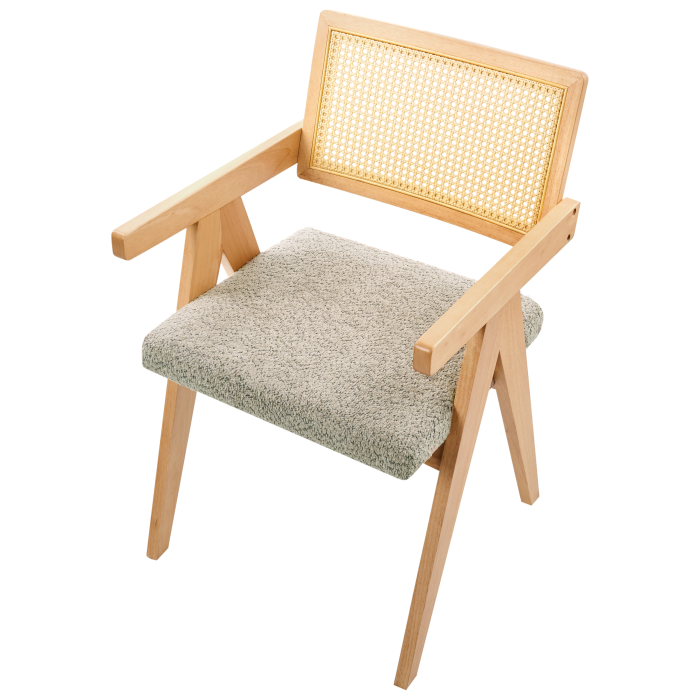 Set de 2 scaune dining AVA Lemn Maro deschis/Taupe [8]