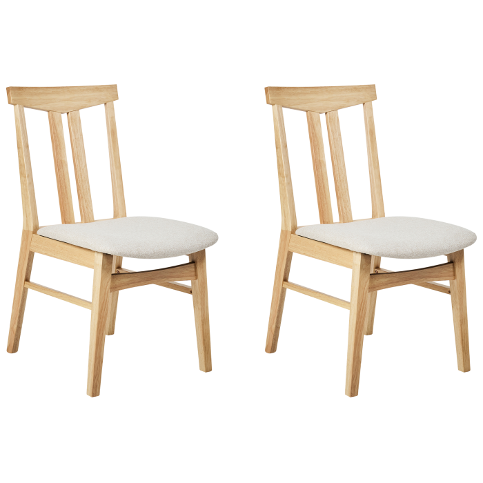 Set de 2 scaune dining AVALON Lemn Bej deschis [2]