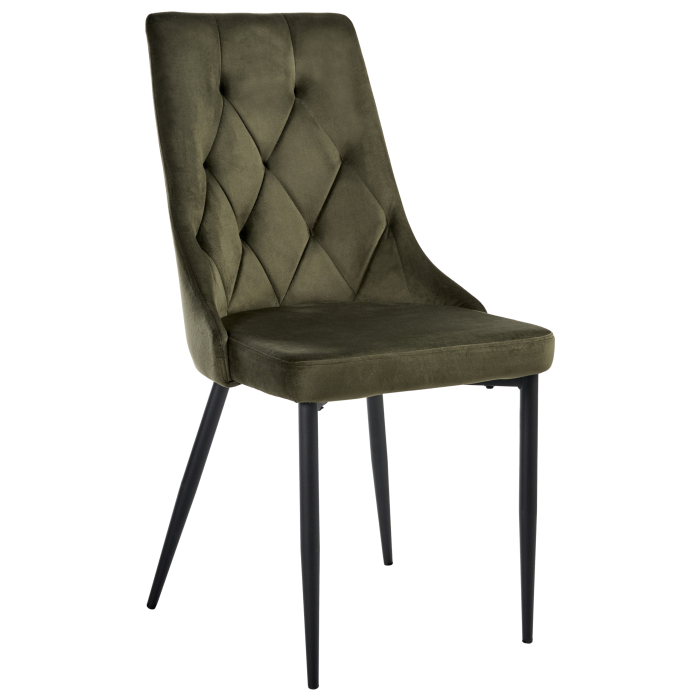Set of 2 dining chairs AVENIR Velvet Olive Green [4]