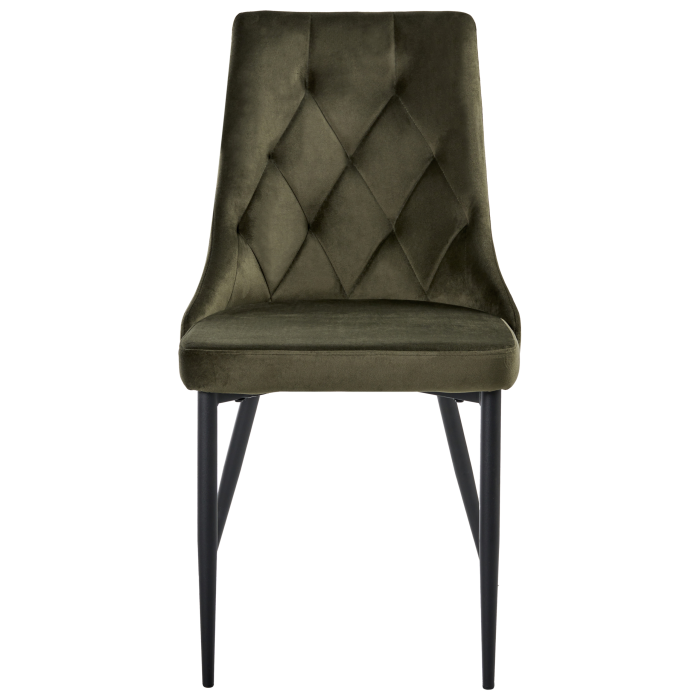Set of 2 dining chairs AVENIR Velvet Olive Green [5]