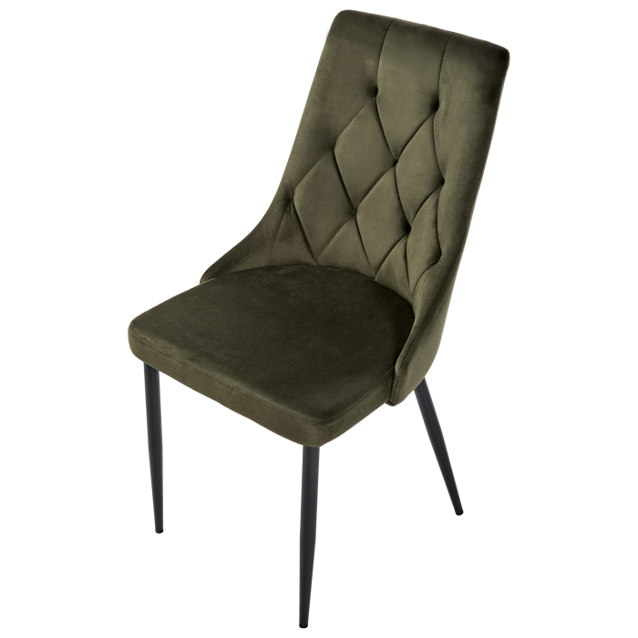 Set of 2 dining chairs AVENIR Velvet Olive Green [6]