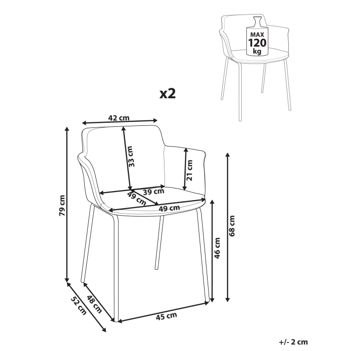 Set de 2 scaune dining BELFIELD Verde [3]