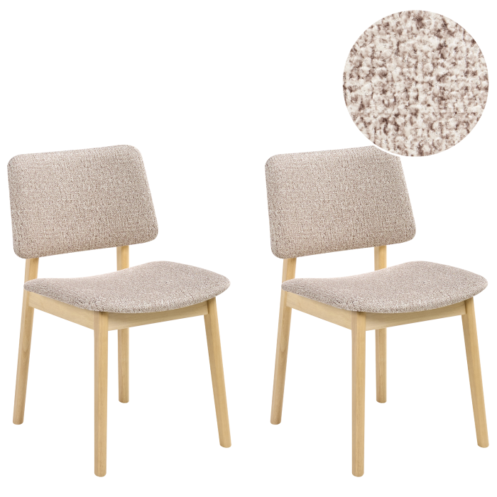 Set de 2 scaune dining BLANE Boucle Maro deschis/Taupe [2]