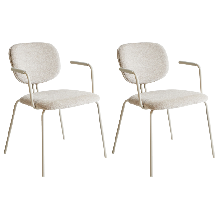 Set de 2 scaune dining CARILLE Chenille Bej deschis [2]