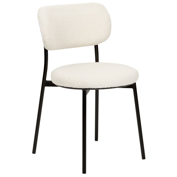 Set of 2 dining chairs CASEY Boucle Off-white [5]