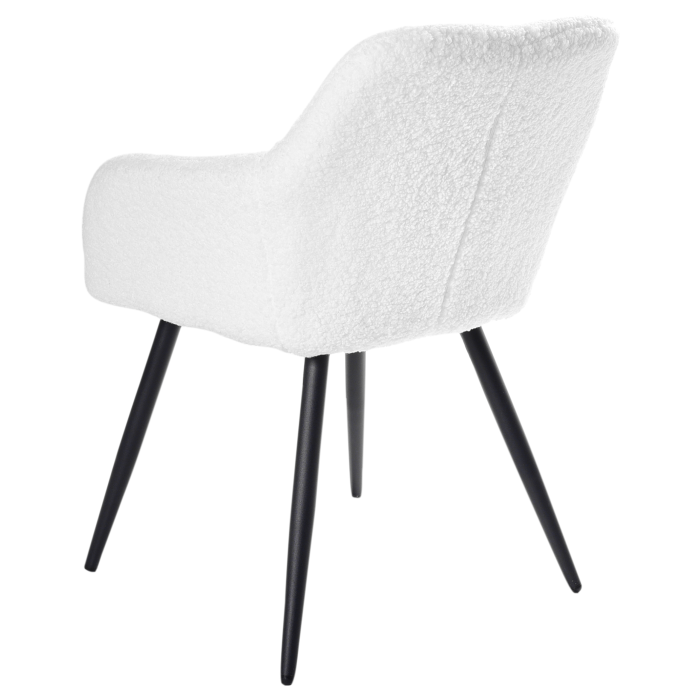 Set de 2 scaune dining CASMALIA Boucle Alb-murdar [6]