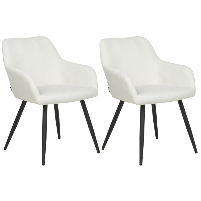 Set of 2 dining chairs CASMALIA Velvet Off-white [2]