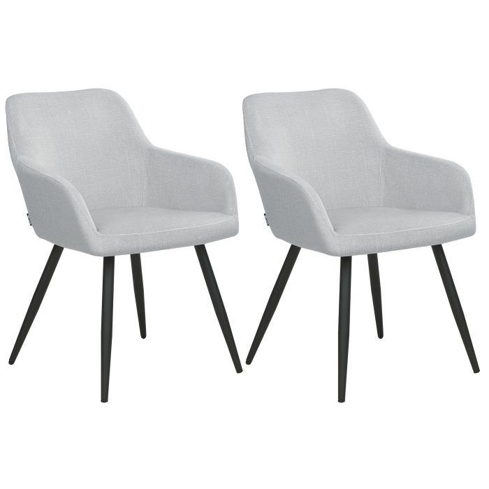 Set of 2 dining chairs CASMALIA Velvet Light Grey [2]