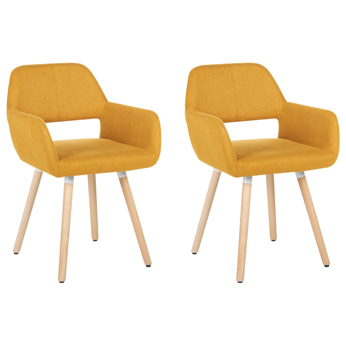 Set of 2 dining chairs CHICAGO Mustard yellow [2]