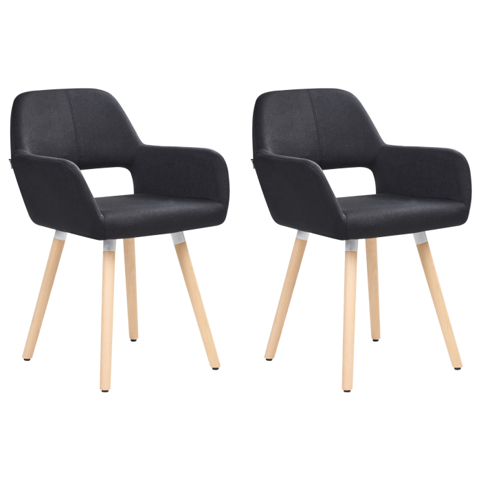 Set of 2 CHICAGO Dining Chairs Black [2]
