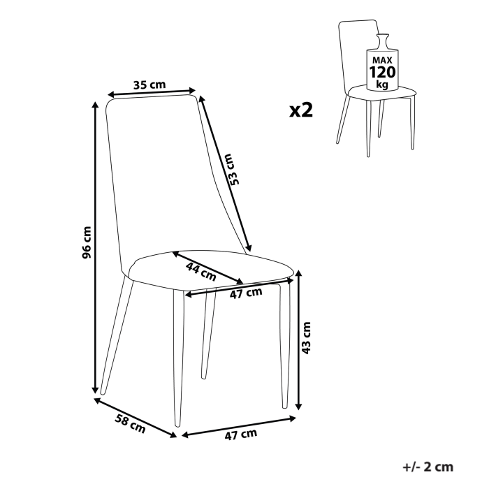 Set de 2 scaune dining CLAYTON Catifea Verde smarald [3]