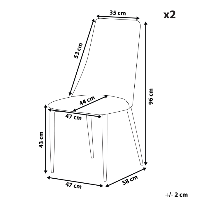Set de 2 scaune dining CLAYTON Piele ecologică Gri deschis [3]