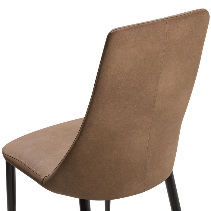 Set de 2 scaune dining CLAYTON Piele ecologică Maro auriu [10]