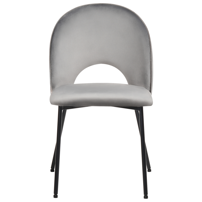 Set of 2 COVELO dining chairs Grey velvet [5]