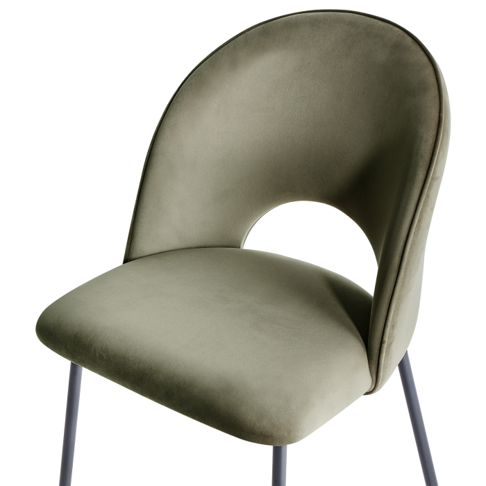 Set of 2 dining chairs COVELO Velvet Dark Green [7]