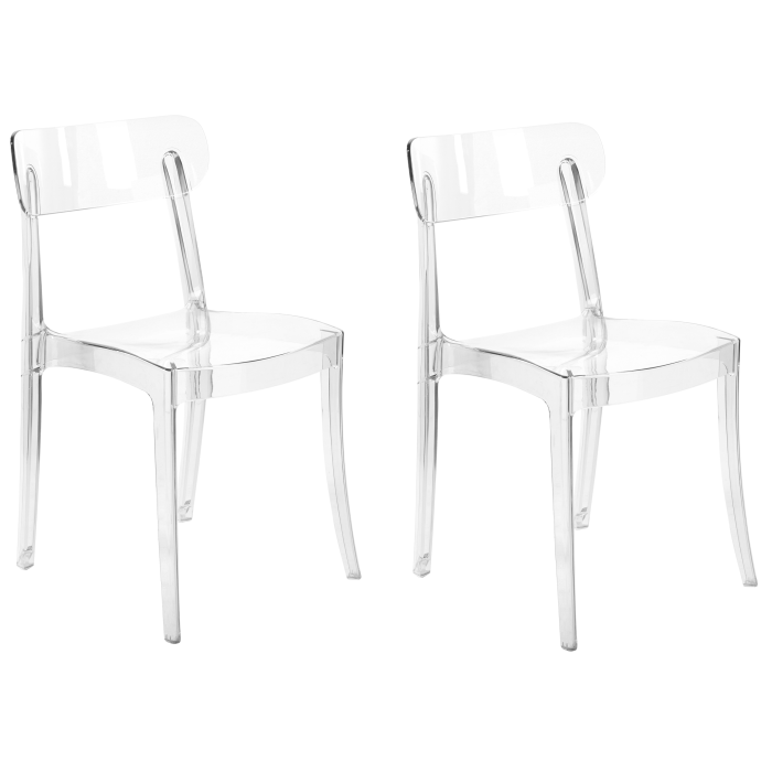 Set of 2 dining chairs COVINGTON Transparent [2]