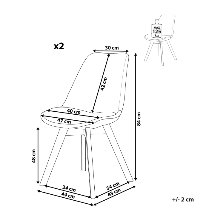 Set de 2 scaune dining DAKOTA II Catifea Taupe [3]