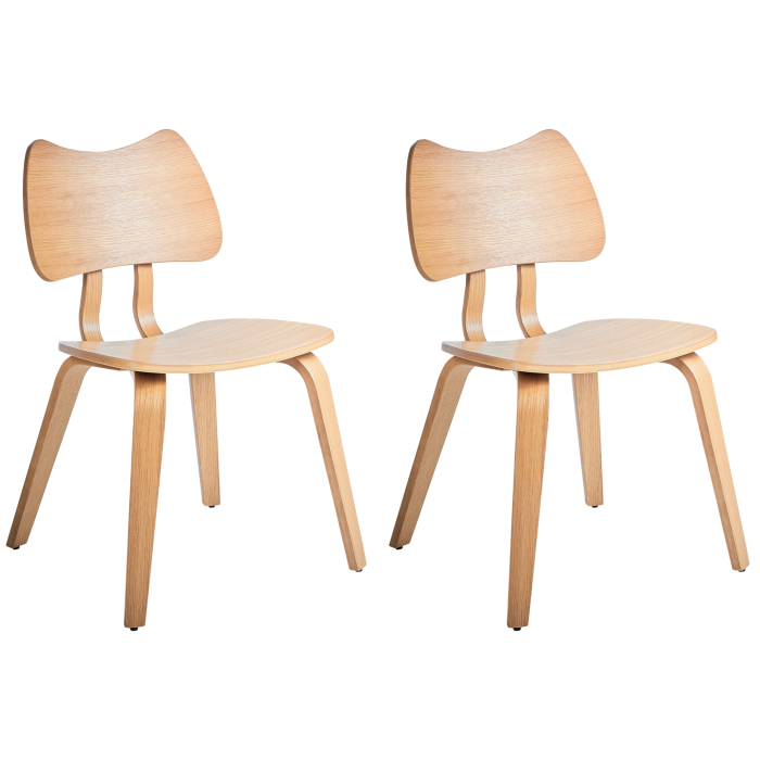 Set de 2 scaune dining DIANA Lemn Maro deschis [2]