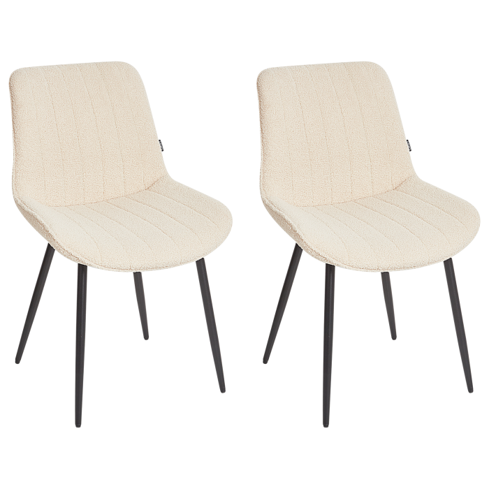 Set de 2 scaune dining DUBROVNIK Boucle Bej deschis [4]