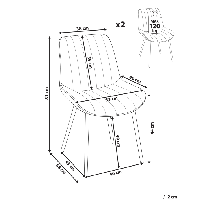 Set de 2 scaune dining DUBROVNIK Boucle Bej deschis [3]