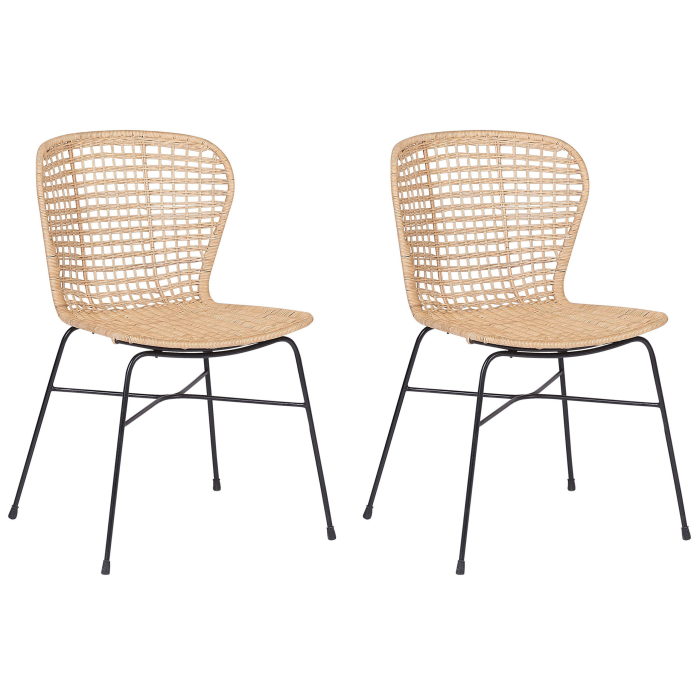 Set de 2 scaune dining ELFROS Ratan Natural [2]