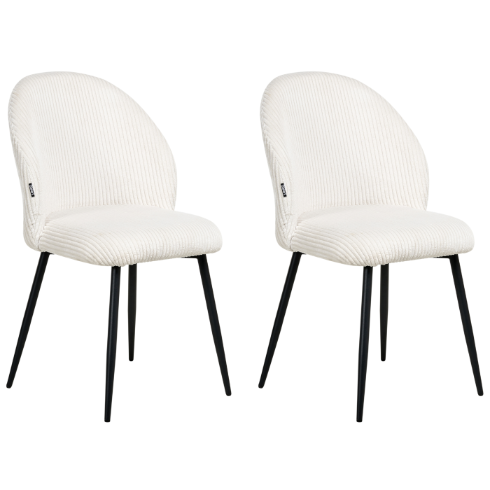 Set de 2 scaune dining ELOY Velur Alb-murdar [4]