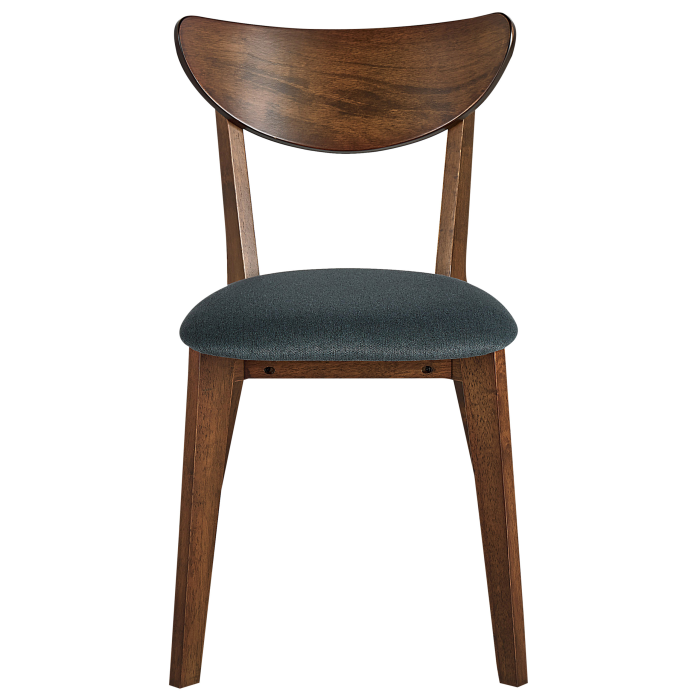 Set of 2 dining chairs ERIE Dark Brown Wood/Grey [5]