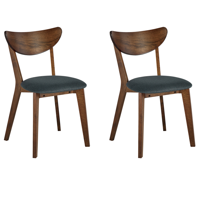 Set of 2 dining chairs ERIE Dark Brown Wood/Grey [2]